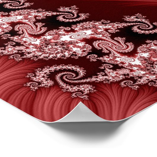 Fractal Red Double Spiral Poster (Hoek)