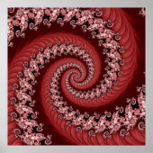 Fractal Red Double Spiral Poster (Voorkant)