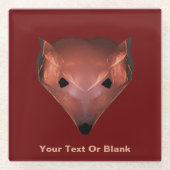 Fractal Red Fox Glazen Onderzetter (Voorkant)