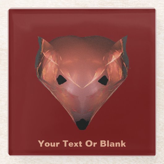 Fractal Red Fox Glazen Onderzetter (Voorkant)