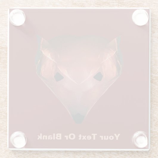 Fractal Red Fox Glazen Onderzetter (Achterkant)