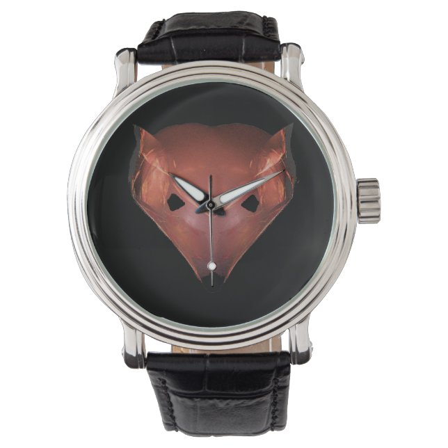 Fractal Red Fox Horloge (Voorkant)