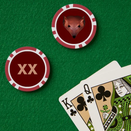 Fractal Red Fox Poker Chips (Pokertafel (Dubbel))
