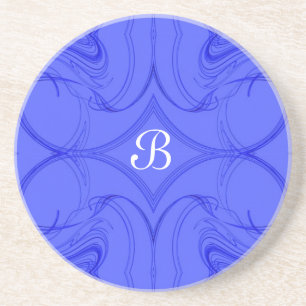 Fractal reeks-13—Blauw onderzetter-1 van Zandsteen Onderzetter