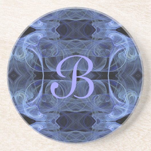 Fractal reeks-7—Blauw onderzetter-1 van kleuren Zandsteen Onderzetter (Voorkant)