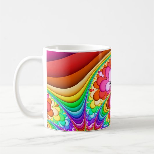 Fractal Retro Groovy Trip Koffiemok (Links)