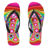 Fractal Retro Groovy Trip Teenslippers (Voetbed)
