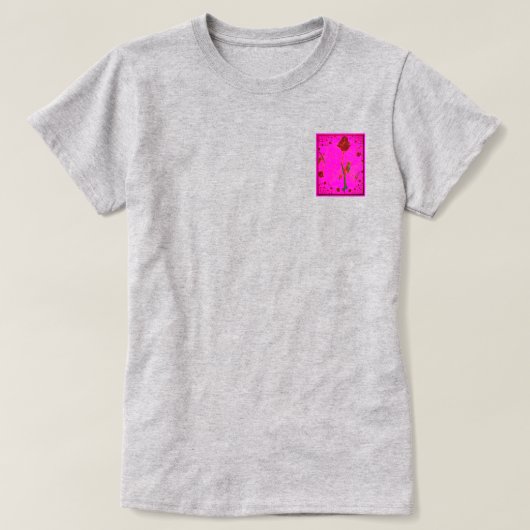 Fractal Rode Roos T-Shirt (Design voorkant)