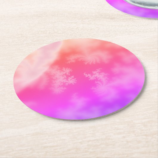 Fractal Ronde Kartonnen Onderzetter (Gebogen)