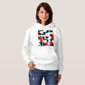 Fractal rood zwart wit patroon ontwerp hoodie (Voorkant volledig)