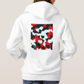 Fractal rood zwart wit patroon ontwerp hoodie (Achterkant)