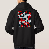 Fractal rood zwart wit patroon ontwerp hoodie (Achterkant)