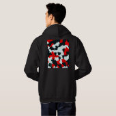 Fractal rood zwart wit patroon ontwerp hoodie (Achterkant volledig)