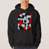 Fractal rood zwart wit patroon ontwerp hoodie (Voorkant)