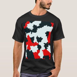 Fractal rood zwart wit patroon ontwerp t-shirt