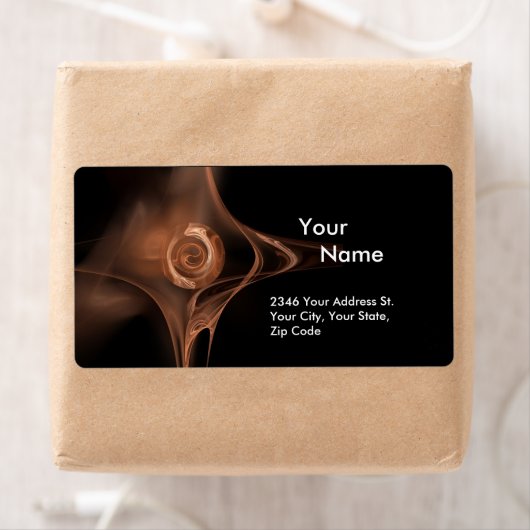 FRACTAL ROOS 1 Bruin zwart Etiket (Insitu)