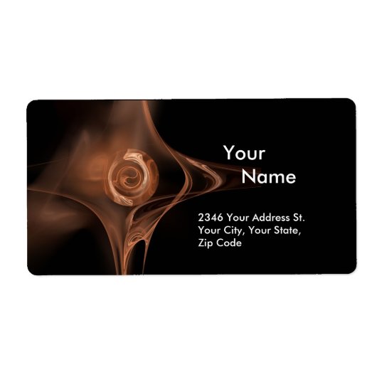 FRACTAL ROOS 1 Bruin zwart Etiket (Voorkant)