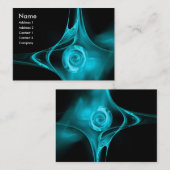 FRACTAL ROOS 1 fel lichtblauw zwart Visitekaartje (Voorkant / Achterkant)