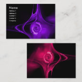 FRACTAL ROOS 1 helder paarse roze zwart Visitekaartje (Voorkant / Achterkant)