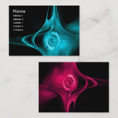FRACTAL ROOS 1 helderblauw rood zwart Visitekaartje (Voorkant / Achterkant)