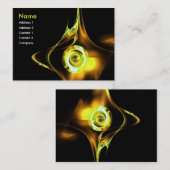 FRACTAL ROOS 1 heldergeel bruin zwart Visitekaartje (Voorkant / Achterkant)