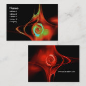 FRACTAL ROOS 1 helderrood blauw zwart Visitekaartje (Voorkant / Achterkant)