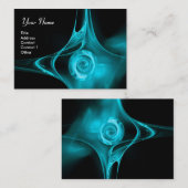 FRACTAL ROOS 1 lichtblauw zwart Visitekaartje (Voorkant / Achterkant)