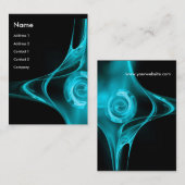 FRACTAL ROOS 2 helderblauw Visitekaartje (Voorkant / Achterkant)