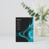 FRACTAL ROOS 2 helderblauw Visitekaartje (Staand voorkant)