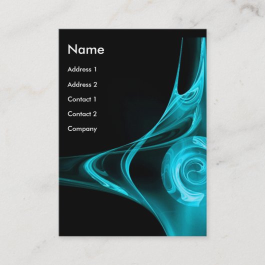 FRACTAL ROOS 2 helderblauw Visitekaartje (Voorkant)