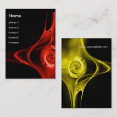 FRACTAL ROOS 2 helderrood geel zwart Visitekaartje (Voorkant / Achterkant)