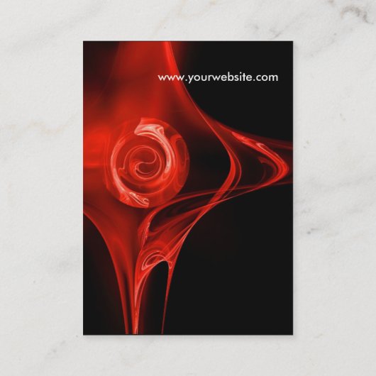 FRACTAL ROOS 2, helderrood Visitekaartje (Achterkant)