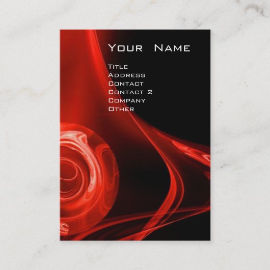 FRACTAL ROOS 3 felrood zwart Visitekaartje (Voorkant)
