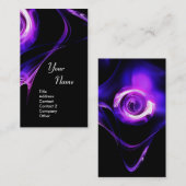 FRACTAL ROOS 3 helderblauw paarse violet Visitekaartje (Voorkant / Achterkant)