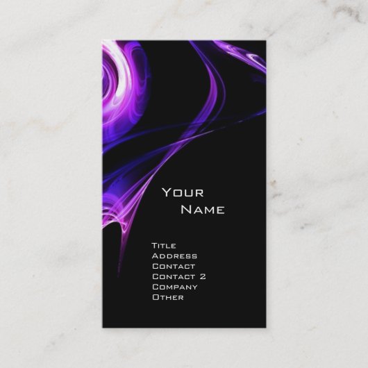 FRACTAL ROOS 3 helderblauw paarse violet zwart Visitekaartje (Voorkant)