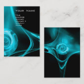 FRACTAL ROOS 3 helderblauw Visitekaartje (Voorkant / Achterkant)