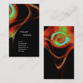 FRACTAL ROOS 3 helderrood blauw groen Visitekaartje (Voorkant / Achterkant)