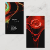 FRACTAL ROOS 3 helderrood blauw groen Visitekaartje (Voorkant / Achterkant)