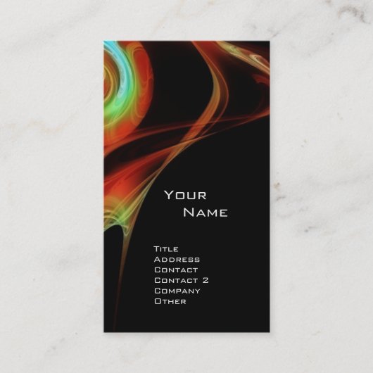 FRACTAL ROOS 3 helderrood blauw groen Visitekaartje (Voorkant)