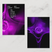 FRACTAL ROOS 3 licht paarse zwart Visitekaartje (Voorkant / Achterkant)
