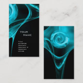 FRACTAL ROOS 3 lichtblauw zwart Visitekaartje (Voorkant / Achterkant)