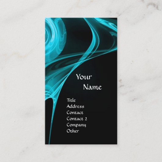 FRACTAL ROOS 3 lichtblauw zwart Visitekaartje (Voorkant)