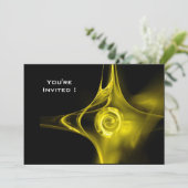 FRACTAL ROOS lichtgeel zwart Kaart (Staand voorkant)