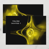 FRACTAL ROOS lichtgeel zwart Kaart (Voorkant / Achterkant)