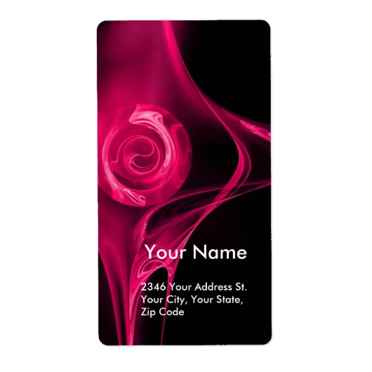 FRACTAL ROOS Roze Fuschsia Black Etiket (Voorkant)