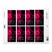 FRACTAL ROOS Roze Fuschsia Black Etiket (Full Sheet)