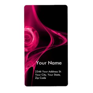 FRACTAL ROOS Roze Fuschsia Black Etiket
