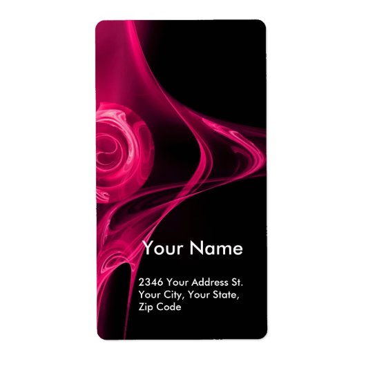 FRACTAL ROOS Roze Fuschsia Black Etiket (Voorkant)