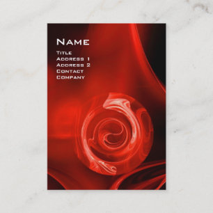 FRACTAL ROSE 4 MONOGRAM helderrood zwart wit Visitekaartje
