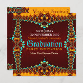 Fractal Royal Afstuderen Invitation Kaart (Voorkant / Achterkant)